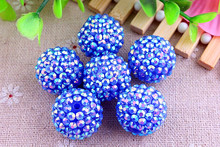 Kwoi vita Jelly Blue AB, calidad AAA, 20mm, grueso, 100 Uds./lote, cuentas de bolas de diamantes de imitación de resina, joyería para niños y niñas 2024 - compra barato