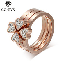 CC Conjunto Anel Anéis Para As Mulheres E Homens 3 Camada de Aço Titanium Heart-Shaped Bijutaria Acessórios Jóia Do Casamento Elegante CC988 2024 - compre barato