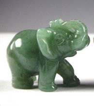 NOVO Chinês Verde jade Esculpido Elefante Pequena estátua 2024 - compre barato