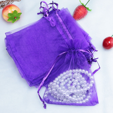 Wholesale 200pcs/lot Drawable Deep Purple Organza Bags 7x9cm Small Wedding Christmas Gift Bag Jewelry Packaging Bags & Pouches 2024 - buy cheap