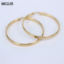MGUB-pendientes de aro de cristal dorado para mujer, joyería de acero inoxidable de 30MM-60MM de diámetro, grandes, redondos, LH505 2024 - compra barato