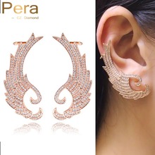 Pera-pendientes de Zirconia cúbica con grabado Punk para mujer, aretes pequeños, Zirconia, circonita, zirconita, zirconita, Color oro rosa, E083 2024 - compra barato