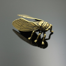 Cute Mini Vintage Brass Cicada Animal Statue Home Office Desk Decoration Ornament Sculpture Funny Toy Gift 2024 - buy cheap