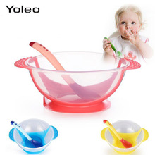 Baby Tableware Dinnerware Suction Bowl with Temperature Sensing Spoon Baby Food Feeding Bowl Baby Learning Dishes Dinnerware Set 2024 - buy cheap