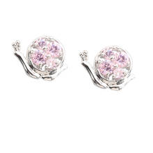 Snail Pink Kunzite 3*3mm Semi-precious Silver Cool For Womens Stud Earrings ED0393 2024 - buy cheap