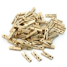 50 PCS Wholesale Very Small Mine Size 25mm Mini Natural Wooden Clips For Photo Clips Clothespin Craft Decoration Clips Pegs 2024 - buy cheap