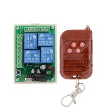 Interruptor com controle remoto sem fio, receptor e transmissor de 12v 4 canais 10a rf para casa inteligente 2024 - compre barato