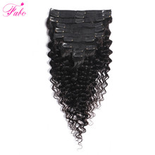 Fabc Hair Brazilian Hair Clip In Extensions Deep Wave Natural Black Non Remy Human Hair Clip Ins 10Pcs/Set 120G Free Shipping 2024 - buy cheap