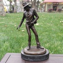 copper sculpture crafts Michael Jackson bronze sculpture decoration decoration Home Furnishing musicians bronze statue 2024 - buy cheap