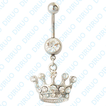 Wholesale Crown Dangle Ring  Navel Ring Belly Button Ring Body Piercing Jewelry5PCS/LOT 2024 - buy cheap