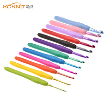 KOKNIT-ganchos de ganchillo de colores, ganchos de tejer ergonómicos de mango suave, agujas mezcladas de 2,0-8,0mm, Kit de herramientas de tejido artesanal con funda, 12 Uds. 2024 - compra barato