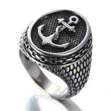Stainless steel Men's jewelry fashion anchor titanium steel ring 2024 - buy cheap