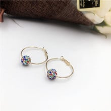 New 2019 gold Crystal Ball earring shiny crystal ladies stud earrings fashion  jewelry allergy for women free shipping 2024 - buy cheap