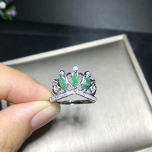 Anillo de GEMA de piedra Esmeralda verde Natural anillo de piedras preciosas naturales S925 plata de moda personalidad corona elegante mujeres fiesta regalo joyería 2024 - compra barato