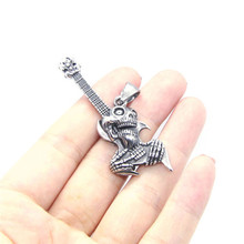 2018 Personality Guitar Pendant 316 Stainless Steel Fashion Ghost Skull Claw Guitar Pendant 2024 - buy cheap