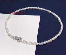 Collar de perlas de agua dulce natural, moderno, sencillo, 6-7MM, con brillo redondo 2024 - compra barato