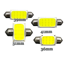 Festoon C5W COB Chip 12 LED 31mm 36mm 39mm 41mm Car luz Interior Festoon Dome adaptador 12V 2024 - buy cheap