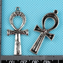 Vintage Silver Ankh Cross Charms Pendant Alloy For Fashion Jewelry Making Bracelet Handcraft Accessories DIY Gifts 43x19mm 2024 - buy cheap