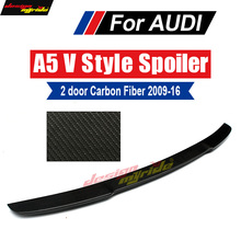 For Audi A5 A5Q Carbon Rear Spoiler Tail V-Style Coupe Carbon Fiber Rear Spoiler Tail Rear Trunk Wing 2-Doors car styling 09-16 2024 - buy cheap