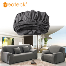 Neoteck съемный растягивающийся диван, чехлы для гостиной, кресло, Двухместный Чехол, серый, для гостиной, Одноцветный секционный чехол для дивана 2024 - купить недорого