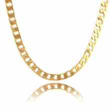 Массивная Мужская цепь с золотым наполнением желтого цвета, мужское ожерелье, аксессуары, подарок 24 дюйма 2024 - купить недорого