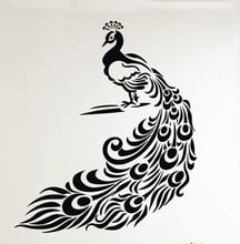 Beautiful peacock pattern removable art vinyl home decor Romantic festive wall stickers free shipping 2024 - buy cheap