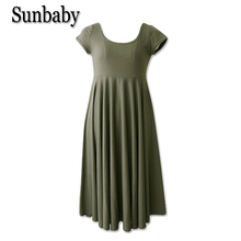 Sunbaby Summer Korean Fashion maternity clothes Casual pregnancy dress Short sleeve A line dress 2024 - buy cheap