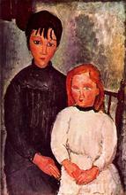 Современное искусство леди две девушки от Amedeo Modigliani картины Размножение Высокое качество ручная роспись 2024 - купить недорого
