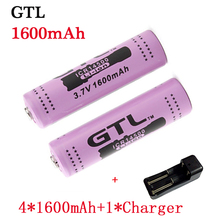 GTL ICR 4Pcs/Set 14500 Li-ion 3.7V 1600mAh Rechargeable Battery Pink + 14550 Travel Charger for Flashlight Li-ion Battery 2024 - buy cheap