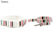 Nylon stripe Style Puppy pet collar sets dog collar leash mixed colors  S L choice easy fit small medium dog collar lead brands 2024 - buy cheap