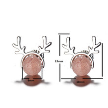 Christmas Gifts  Woman Stud Earrings Animal Deer Earring Jewelry Small Mini Crystal Stud Earrings Bijoux 2024 - buy cheap
