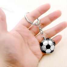 Soccer Fans Gift Football Pendant Key Ring Metal Keychain Semi-Circular Football Back Mirror Anniversary Kids Birthday Gifts 2024 - buy cheap