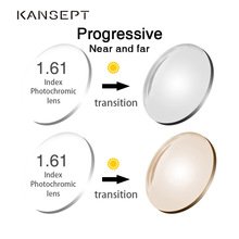 KANSEPT-Lentes de resina con índice fotocromático, lentes de marca de prescripción asférica de color gris/marrón, reflectores de agua y aceite de Anti UV, 1,61 2024 - compra barato