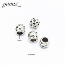 YuenZ-Cuentas espaciadoras de estrella de agujero grande de Color plata antigua, 8 Uds., compatibles con encanto europeo, accesorios de joyería, DIY, R115 2024 - compra barato