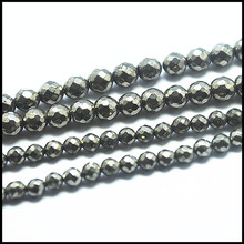 Top selling Beads in US and Europe nature iron pyrite beads faceted round ball of pyrite beads accessories size 4mm,6mm,8mm,10mm 2024 - buy cheap