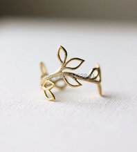 Wholesale Delicate Leaf Branch ring - Silver OR Gold, Everyday jewelry, Vine Ring,Adjustable Ring,Gift for Her--12pcs/lot 2024 - buy cheap