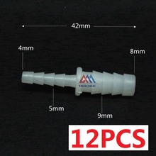 12 peças 4mm * 8 mmstraight que reduz o pe do conector do corte do encaixe plástico do conector 2024 - compre barato