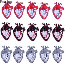 Prajna 10PCS Red Heart Patch Rock Band Iron On Patches Cartoon Sewing Applique Cheap Embroidered Patches For Clothes Wholesale 2024 - buy cheap