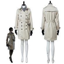 Remake re ada wong/wang cosplay traje trench coat vermelho vestido conjunto inteiro adulto feminino halloween carnaval terno feito sob encomenda 2024 - compre barato