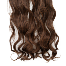 Extensões de cabelo sintéticas 55cm, alongamento de cabelo, 5 grampos, uma peça, grampo natural prendedor de cabelo 2024 - compre barato