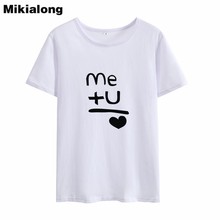 Mikialong 2018 ulzzang harajuku camiseta de algodão feminina preta e branca, verão, hipster, boho, para moças, camiseta kawaii, 2024 - compre barato