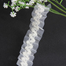 Braided Elastic Stretch Lace Trim Off White  Ribbon Trimming 25mm Applique Sewing Supplies for Costumes Dress 45yard/T1113 2024 - buy cheap