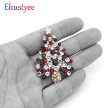 Женская Брошь в виде рождественской елки, с кристаллами 2024 - купить недорого