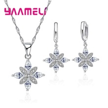 Romantic Bridal Wedding 925 Sterling Silver Jewelry Sets Pretty Flowers With High Quality Cubic Zircon Women Accessories 2024 - buy cheap