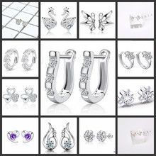 YOBEST Hot Sale Romantic Jewelry Stud Earrings For women Wedding Elegant Silver Color AAA Cubic Zirconia Stone Earring 2024 - buy cheap