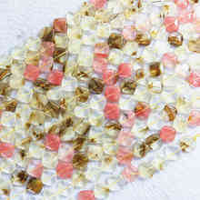 Fashion watermelon Tourmaline 14x14mm diagonal square beads diy jewelry 15" B489 2024 - buy cheap
