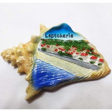 The Greek tourism souvenir refrigerator magnet high-grade conch artificial stereo painting Fridge Magnets 2024 - buy cheap