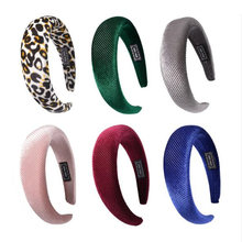 Listra leopardo veludo feminino hairbands acessórios para o cabelo cabeça banda moda headwear 4cm de largura plástico hairbands para mulher navio da gota 2024 - compre barato
