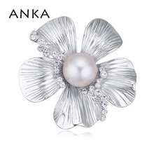ANKA Fashion Accessories 2020 Flower Pearl Brooch Jewelry For Birthday Gifts Women Main Stone Crystals from Austria #120604 2024 - buy cheap