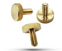 4pcs M3 M4 brass hand screw Brass knurling flat head screws handle bolts 4-16mm length 2024 - buy cheap